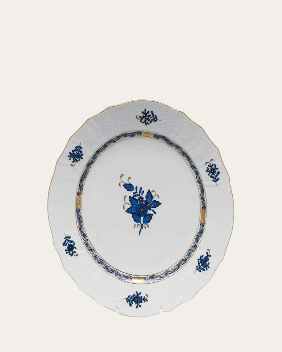 Chinese Bouquet Black Sapphire Service Plate